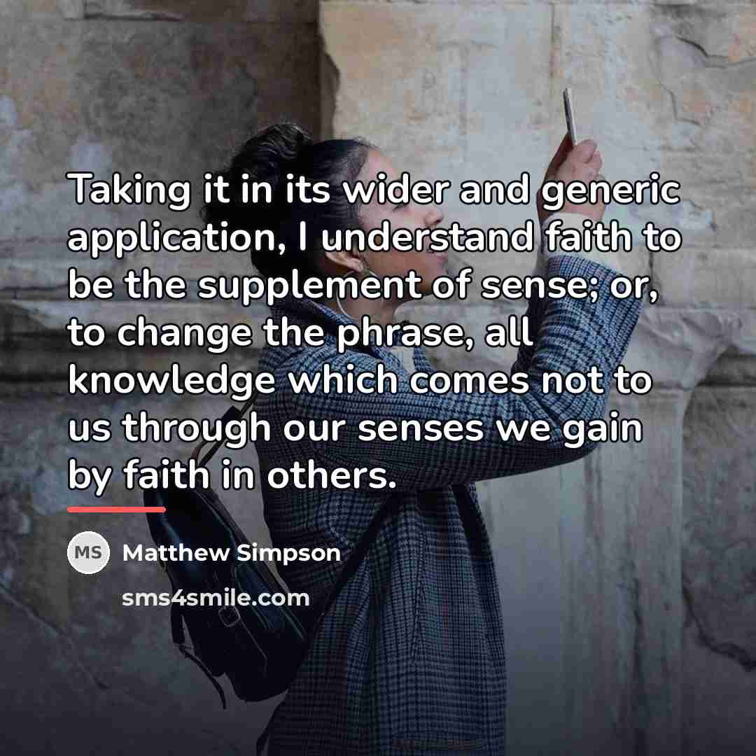 “Taking it in its wider and generic application, I understand…” quote by Matthew Simpson