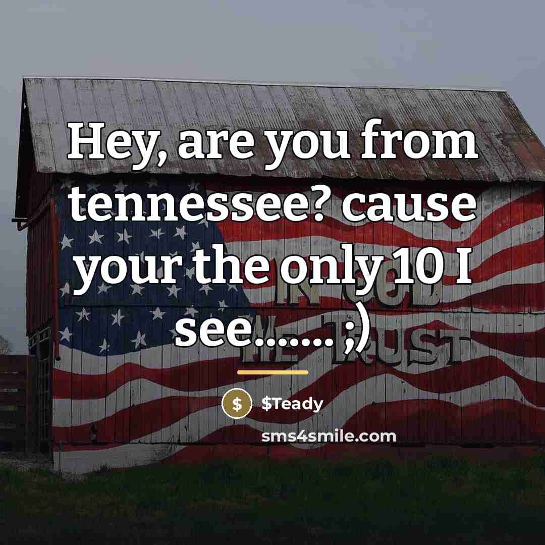 “Hey, are you from tennessee? cause your the only 10…” quote by $Teady
