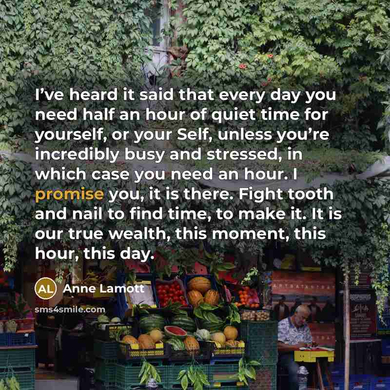 “I’ve heard it said that every day you need half…” quote by Anne Lamott