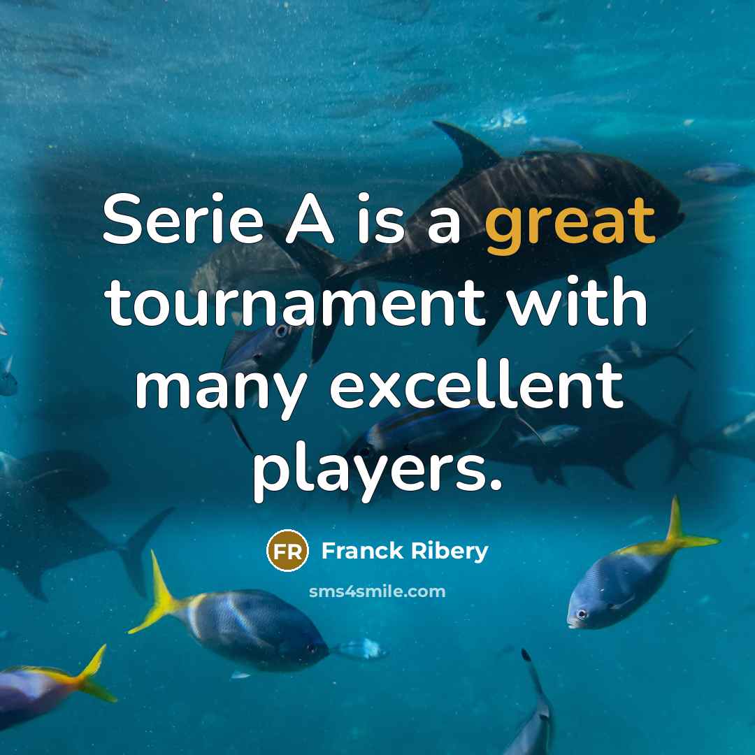 “Serie A is a great tournament with many excellent players.…” quote by Franck Ribery