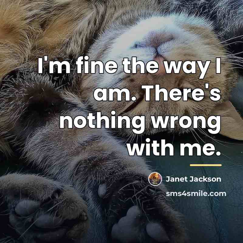 “I'm fine the way I am. There's nothing wrong with…” quote by Janet Jackson