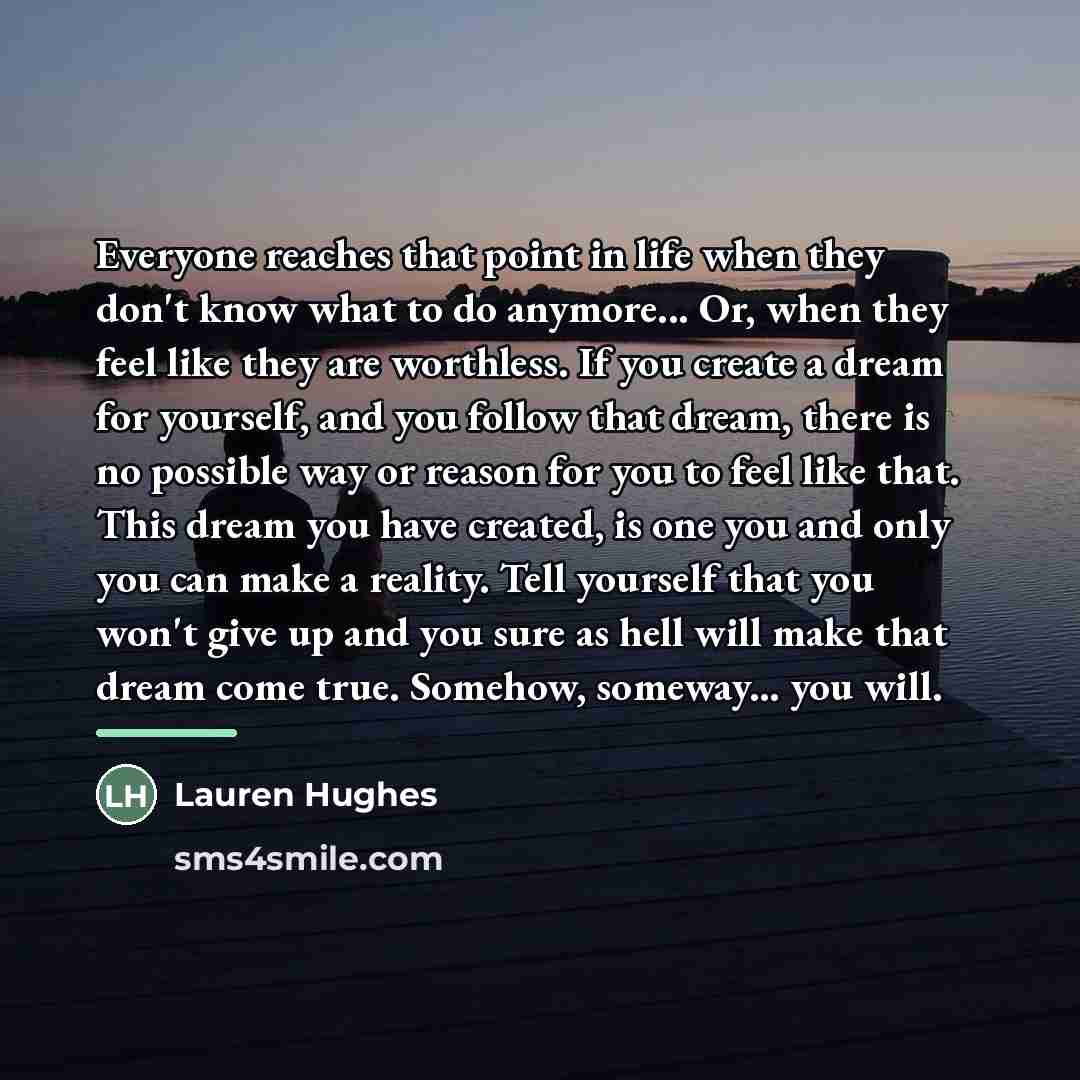 “Everyone reaches that point in life when they don't know…” quote by Lauren Hughes