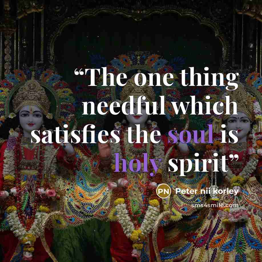“The one thing needful which satisfies the soul is holy spirit” quote by Peter Nii Korley