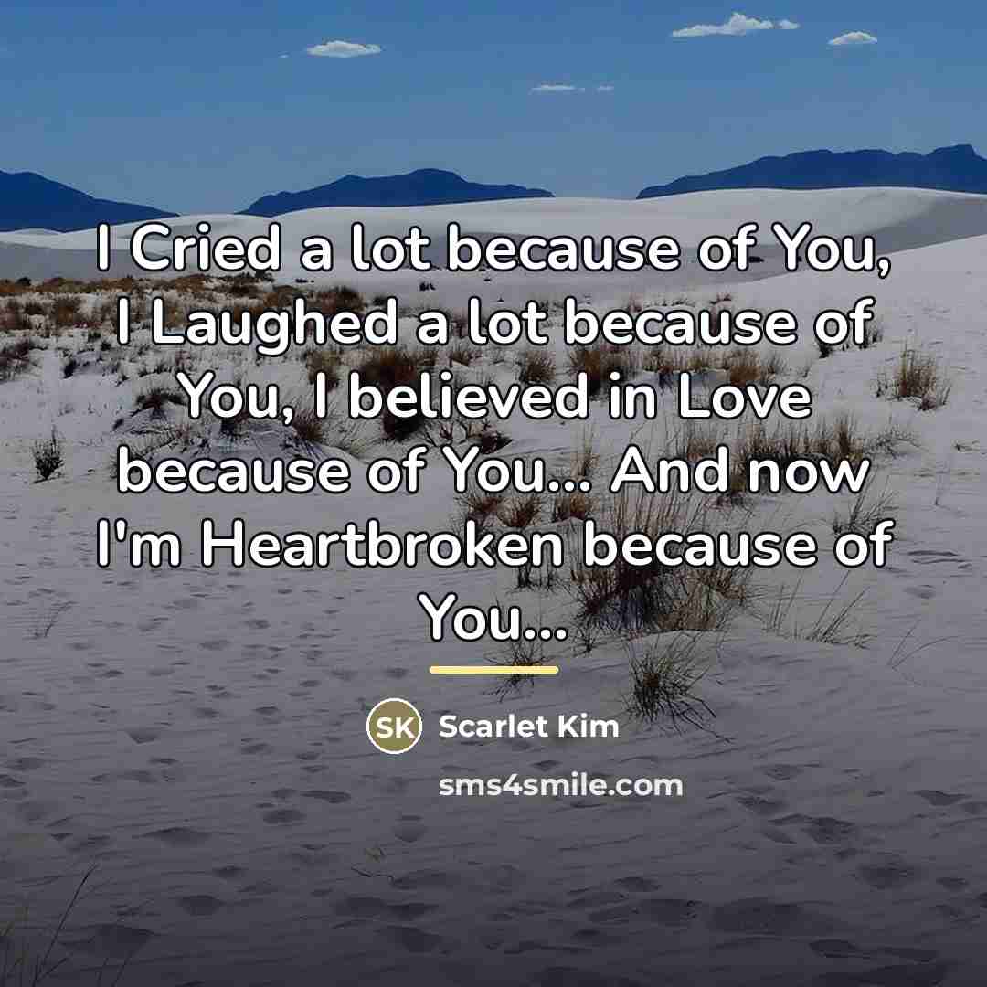 “I Cried a lot because of You, I Laughed a…” quote by Scarlet Kim