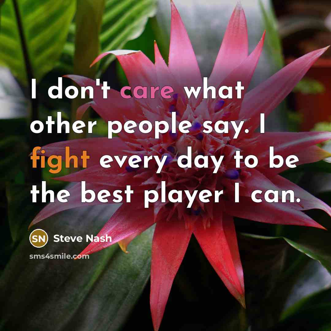 “I don't care what other people say. I fight every…” quote by Steve Nash