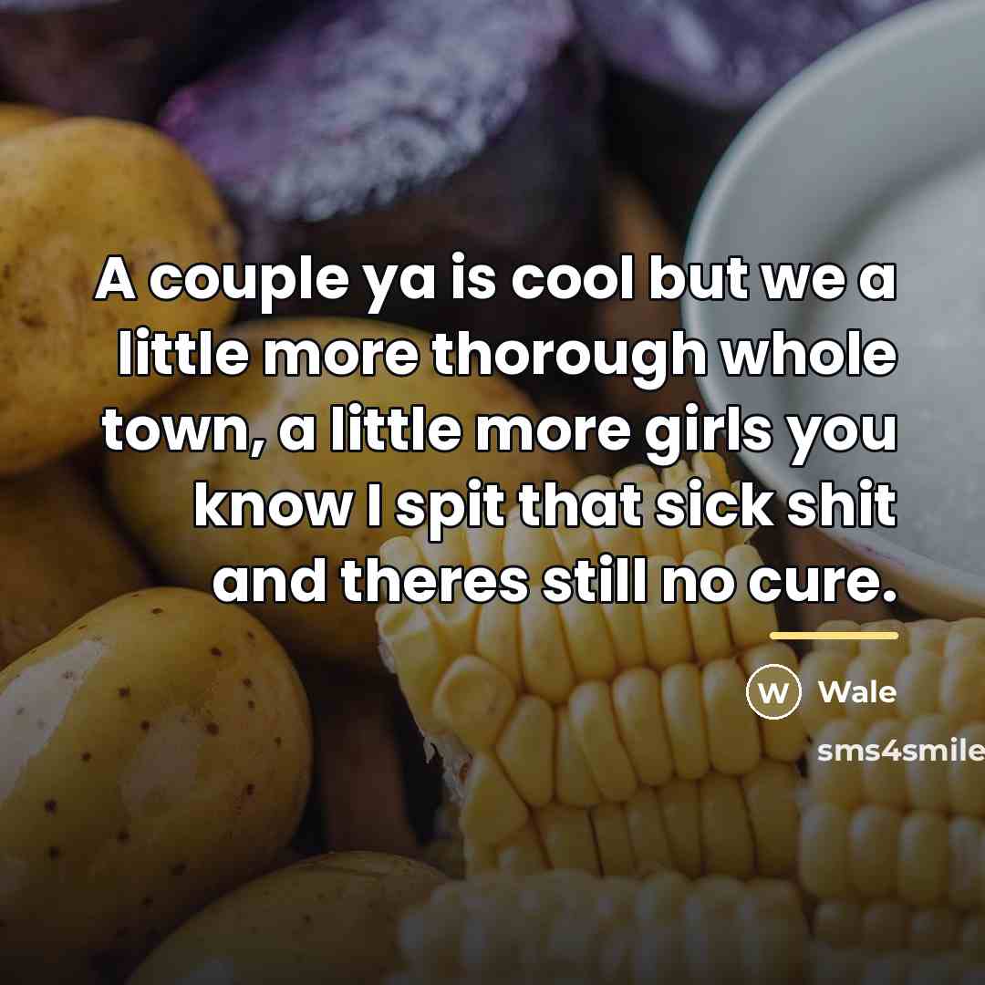 “A couple ya is cool but we a little more…” quote by Wale