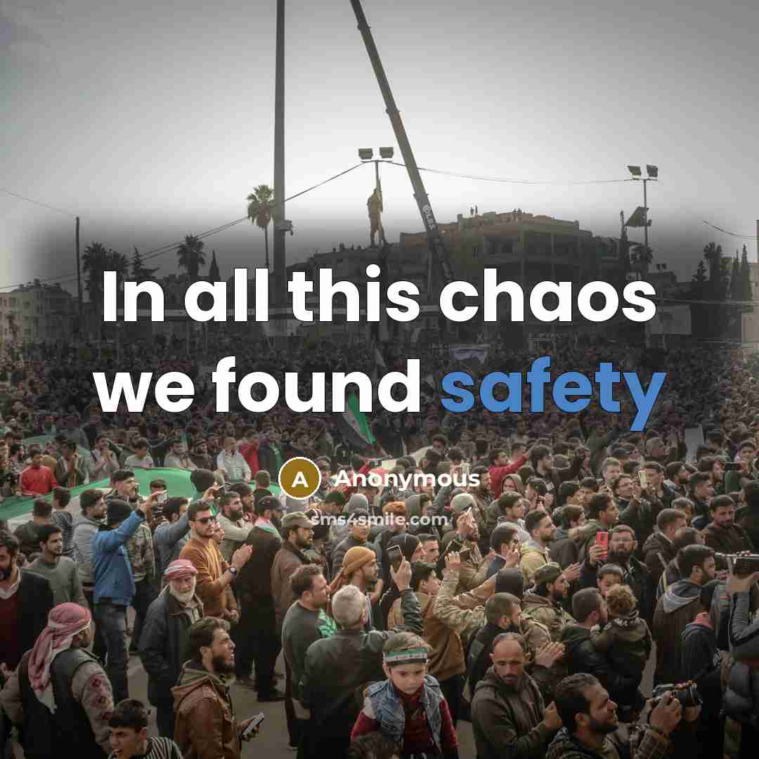 “In all this chaos we found safety…” quote by Anonymous