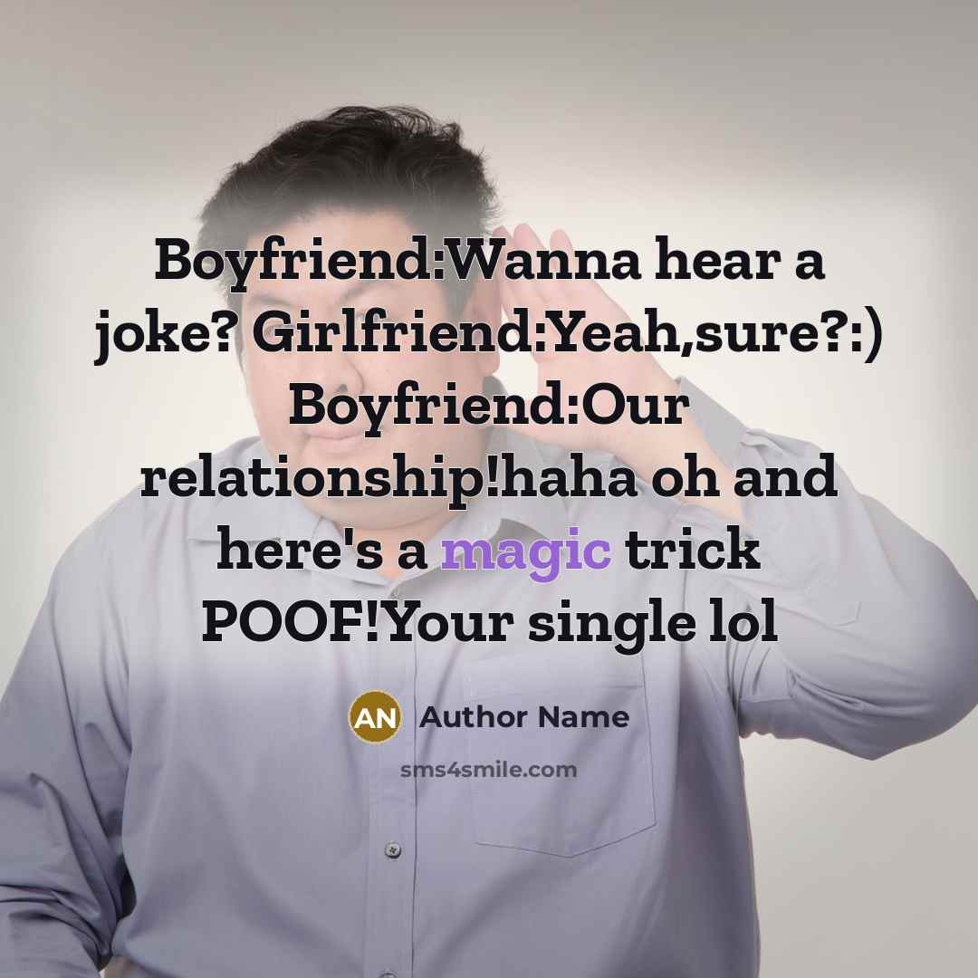 “Boyfriend:Wanna hear a joke? Girlfriend:Yeah,sure?:) Boyfriend:Our relationship!haha oh and here's…” quote by Author Name