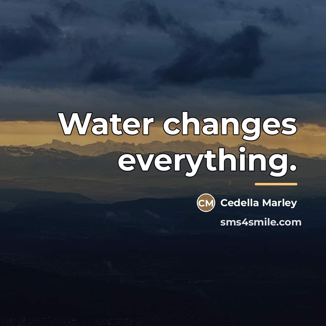 “Water changes everything.…” quote by Cedella Marley