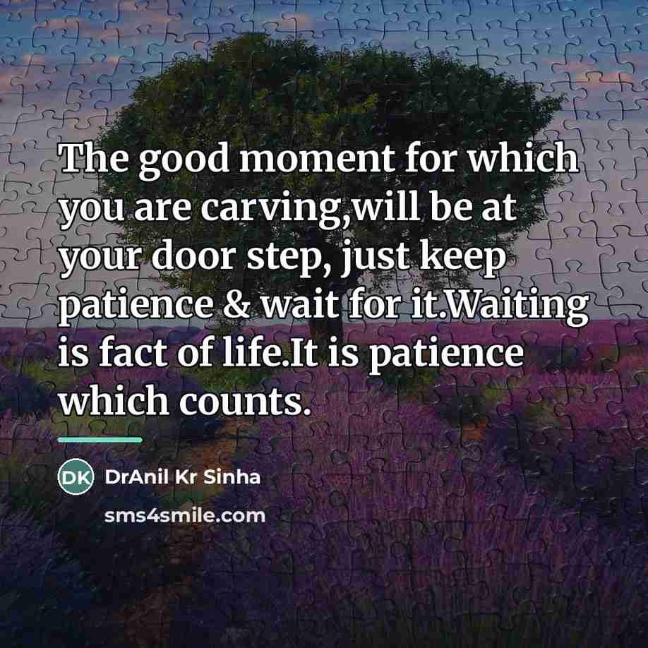 “The good moment for which you are carving,will be at…” quote by DrAnil Kr Sinha