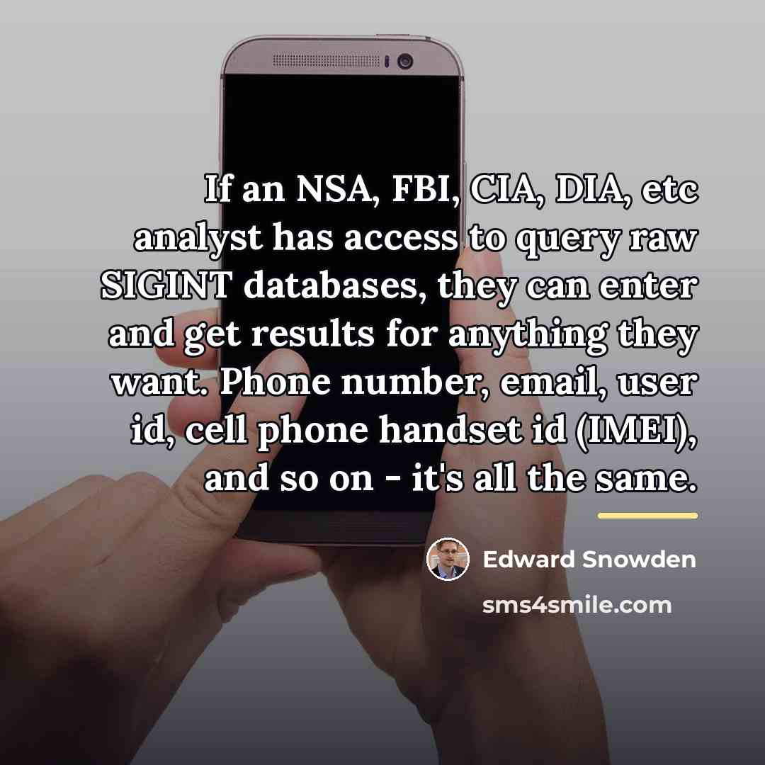 “If an NSA, FBI, CIA, DIA, etc analyst has access…” quote by Edward Snowden