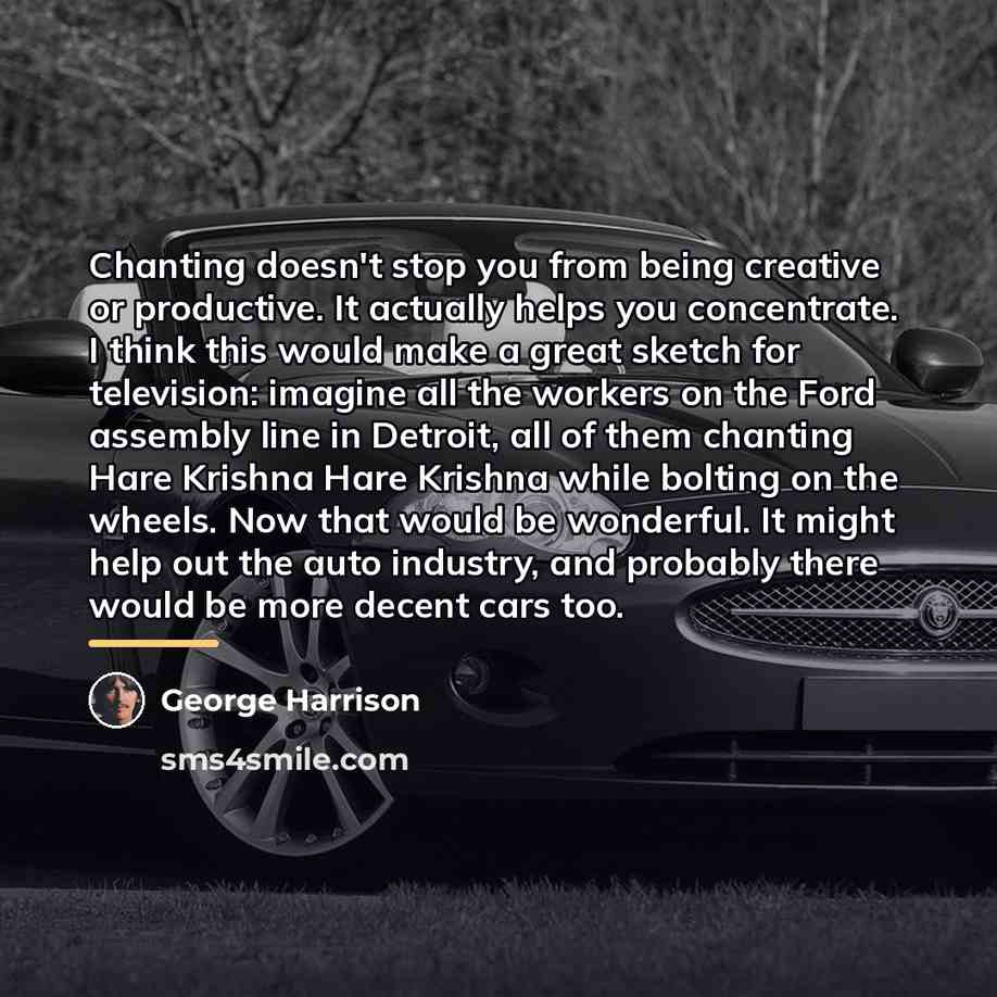 “Chanting doesn't stop you from being creative or productive. It…” quote by George Harrison