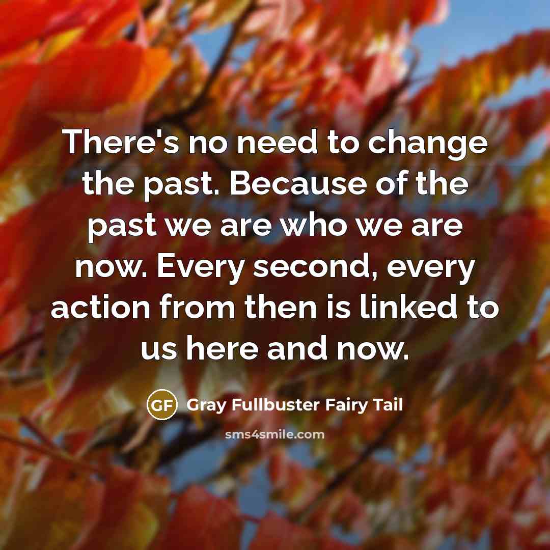 “There's no need to change the past. Because of the…” quote by Gray Fullbuster Fairy Tail