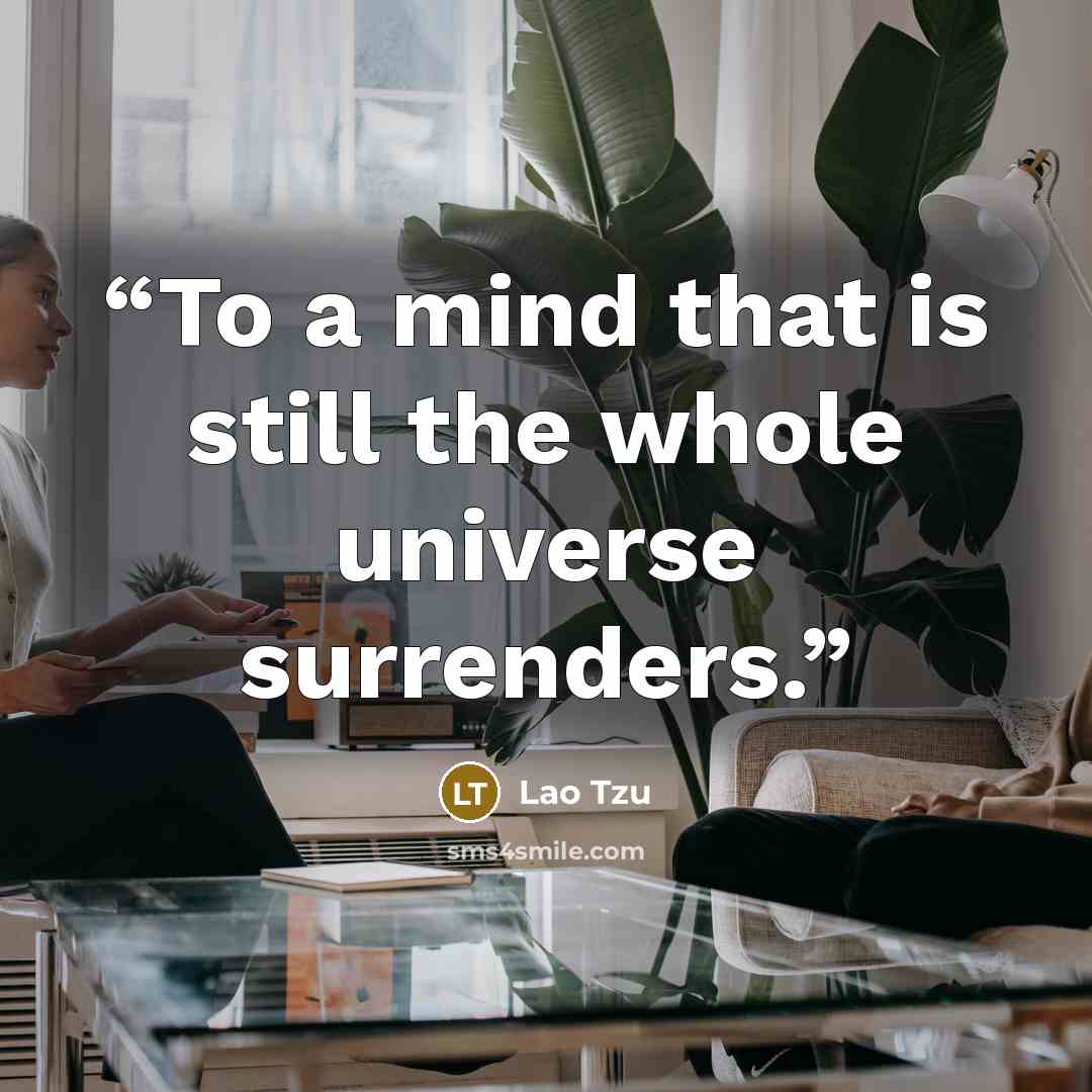 “To a mind that is still the whole universe surrenders.” quote by Lao Tzu