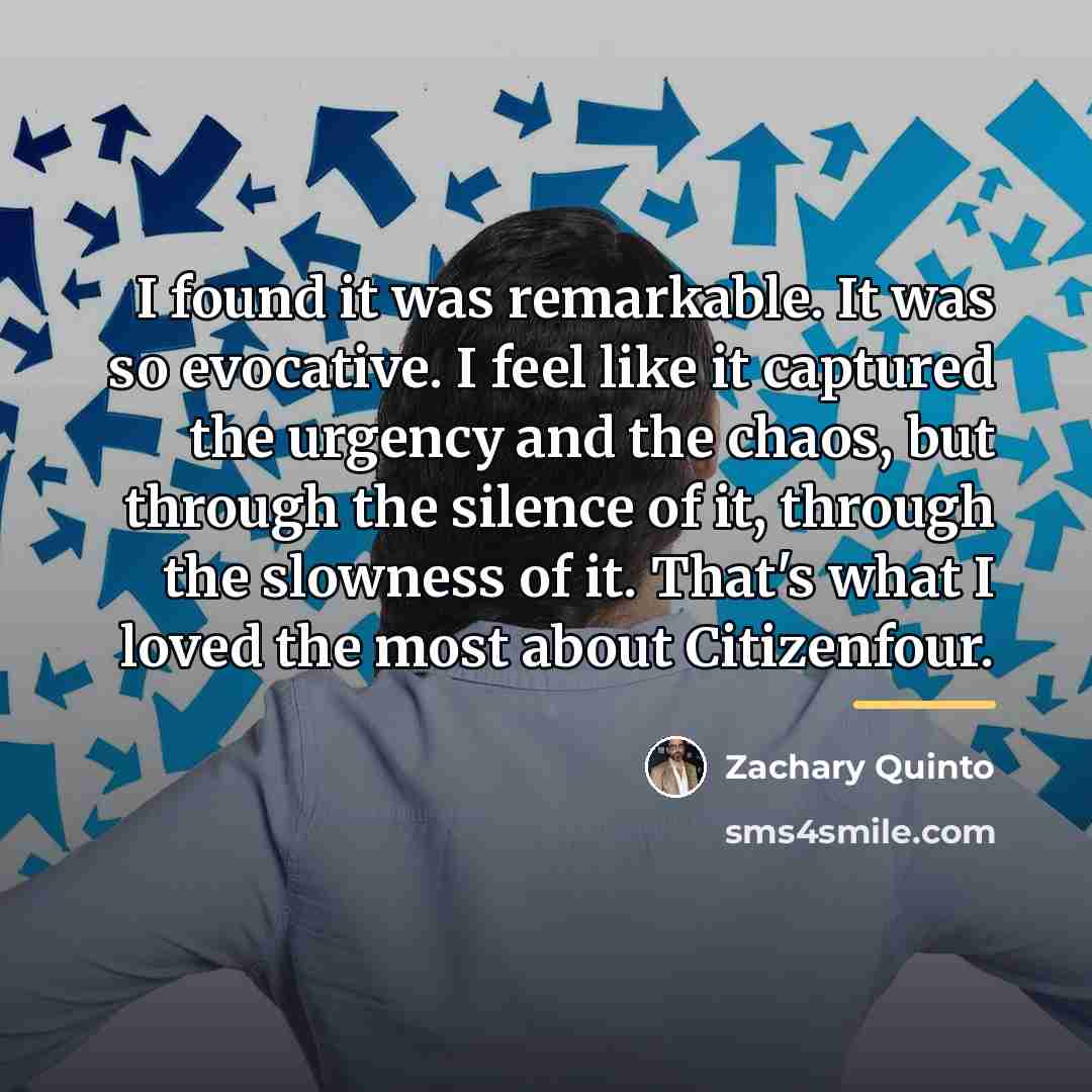 “I found it was remarkable. It was so evocative. I…” quote by Zachary Quinto