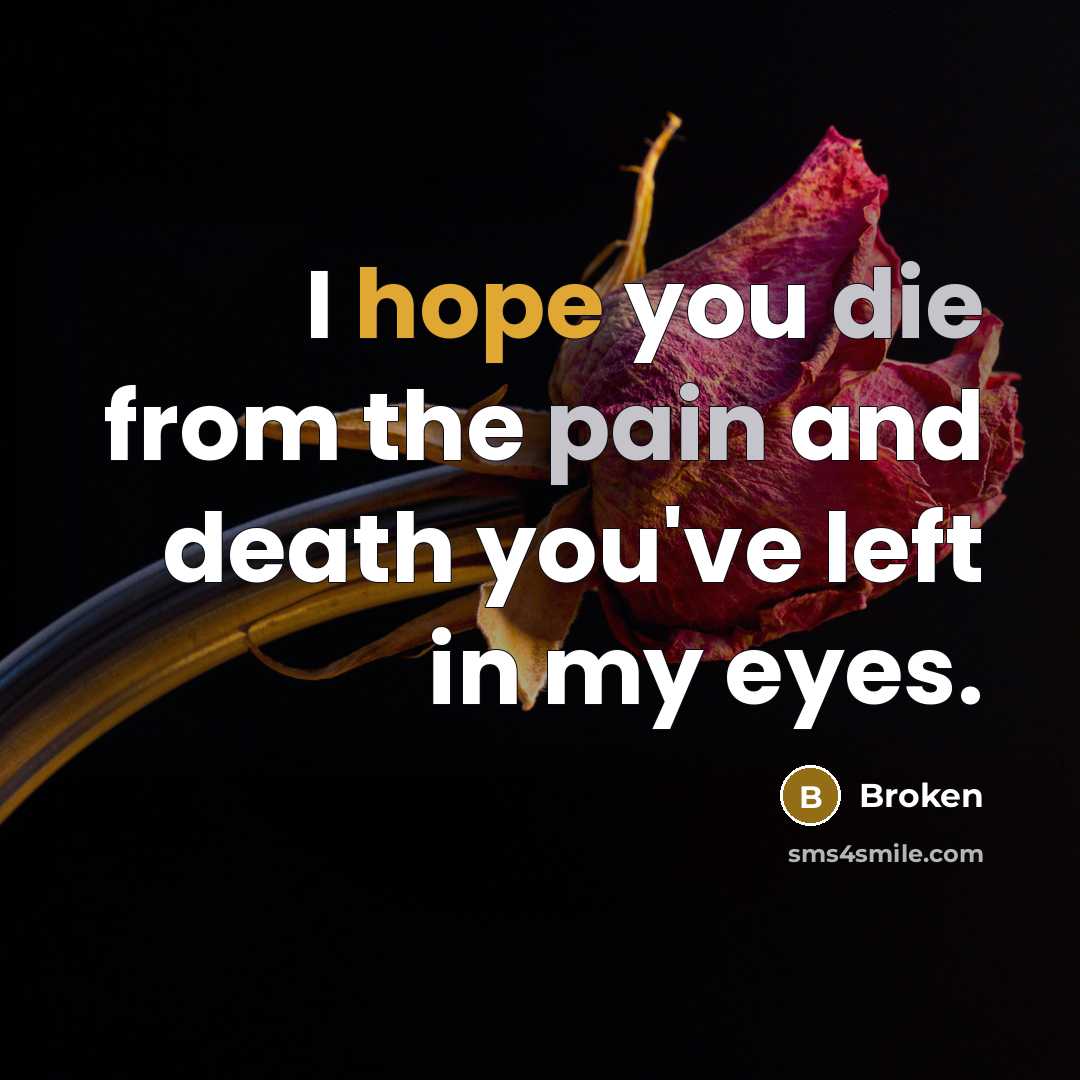“I hope you die from the pain and death you've…” quote by BrOkEn