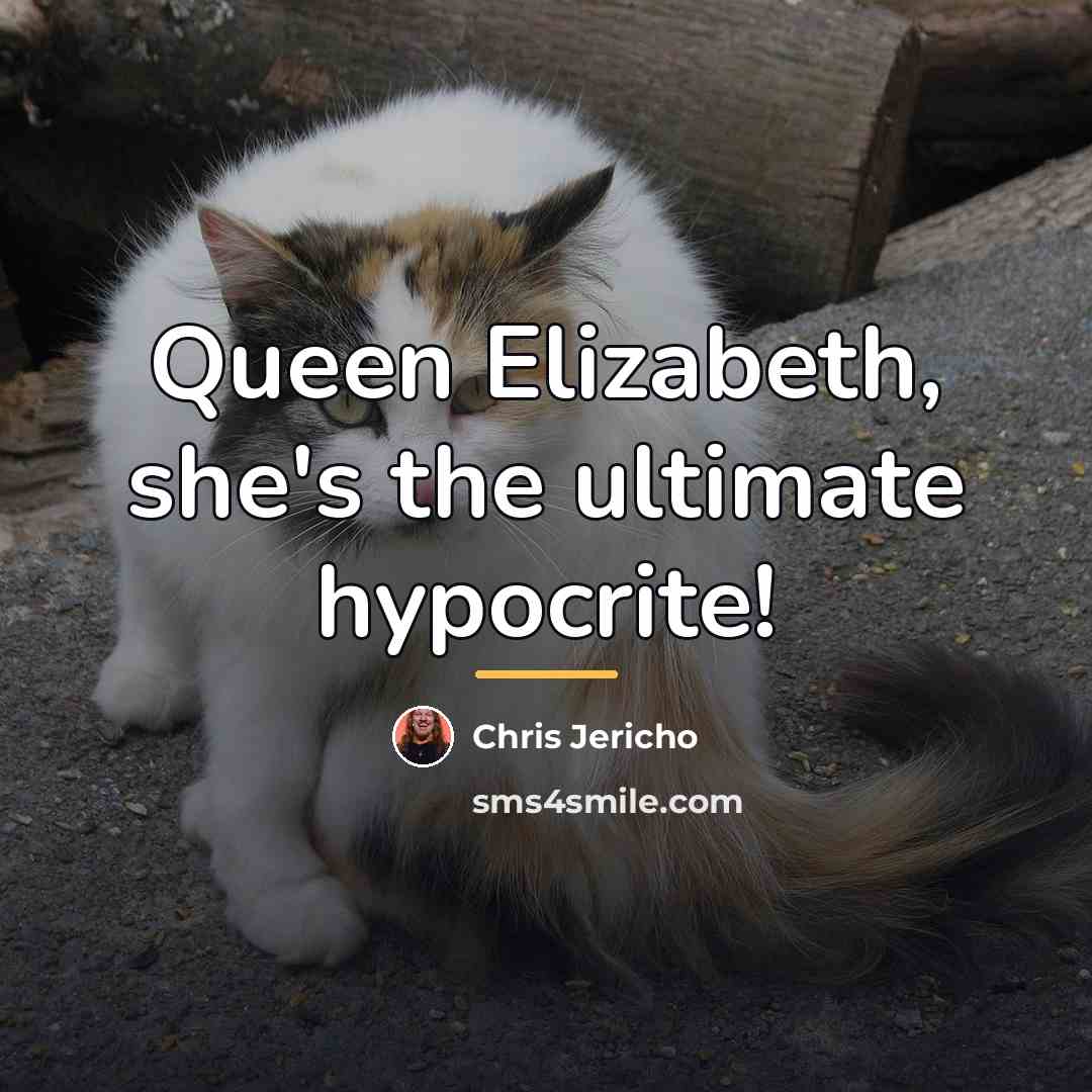 “Queen Elizabeth, she's the ultimate hypocrite!…” quote by Chris Jericho