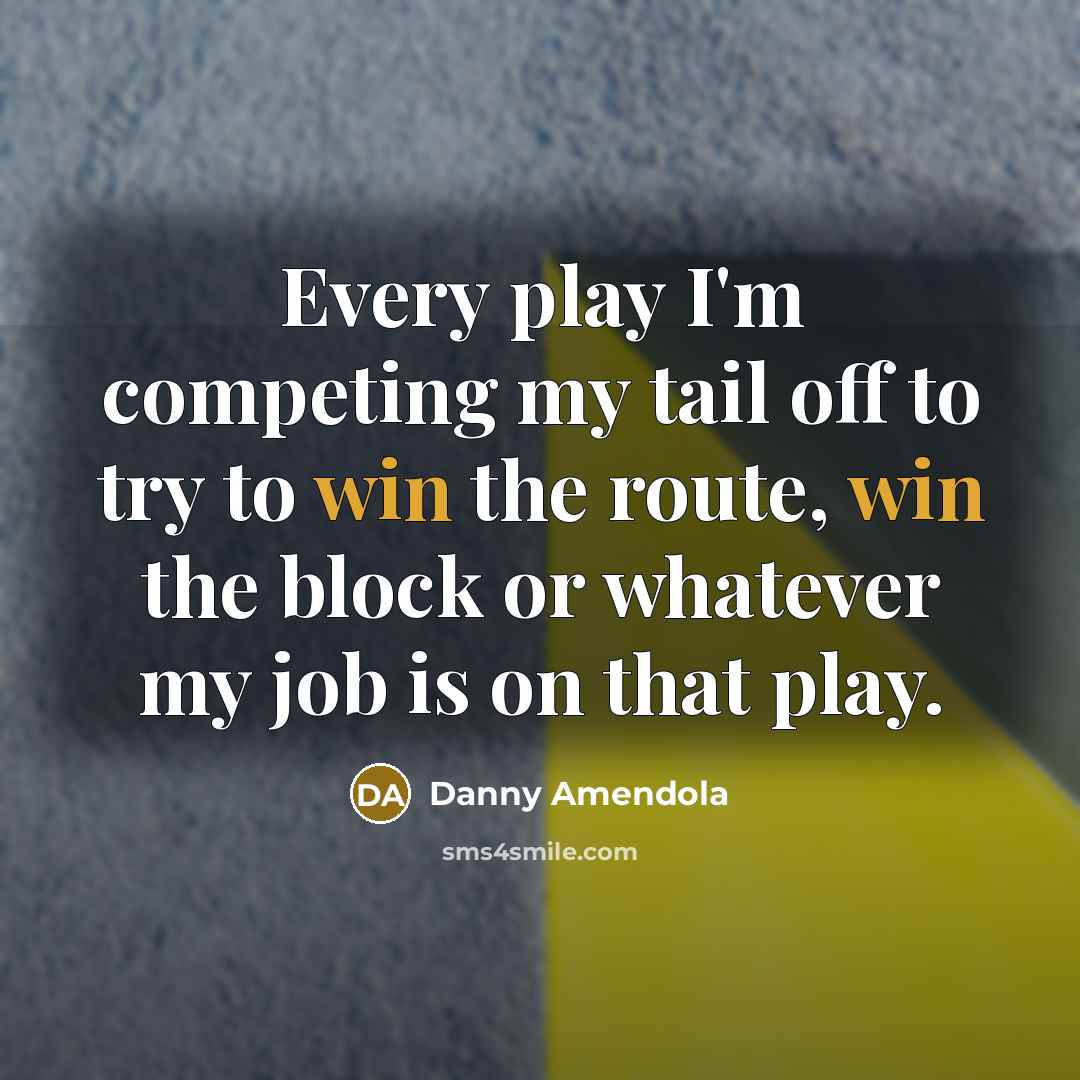 “Every play I'm competing my tail off to try to…” quote by Danny Amendola