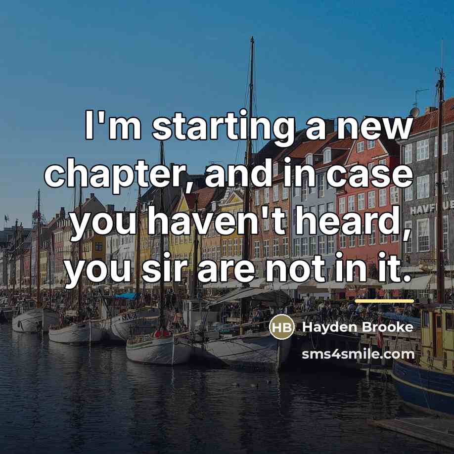 “I'm starting a new chapter, and in case you haven't…” quote by Hayden Brooke
