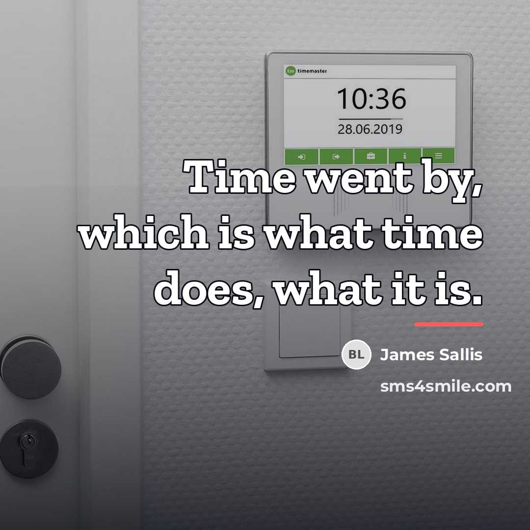 “Time went by, which is what time does, what it…” quote by James Sallis