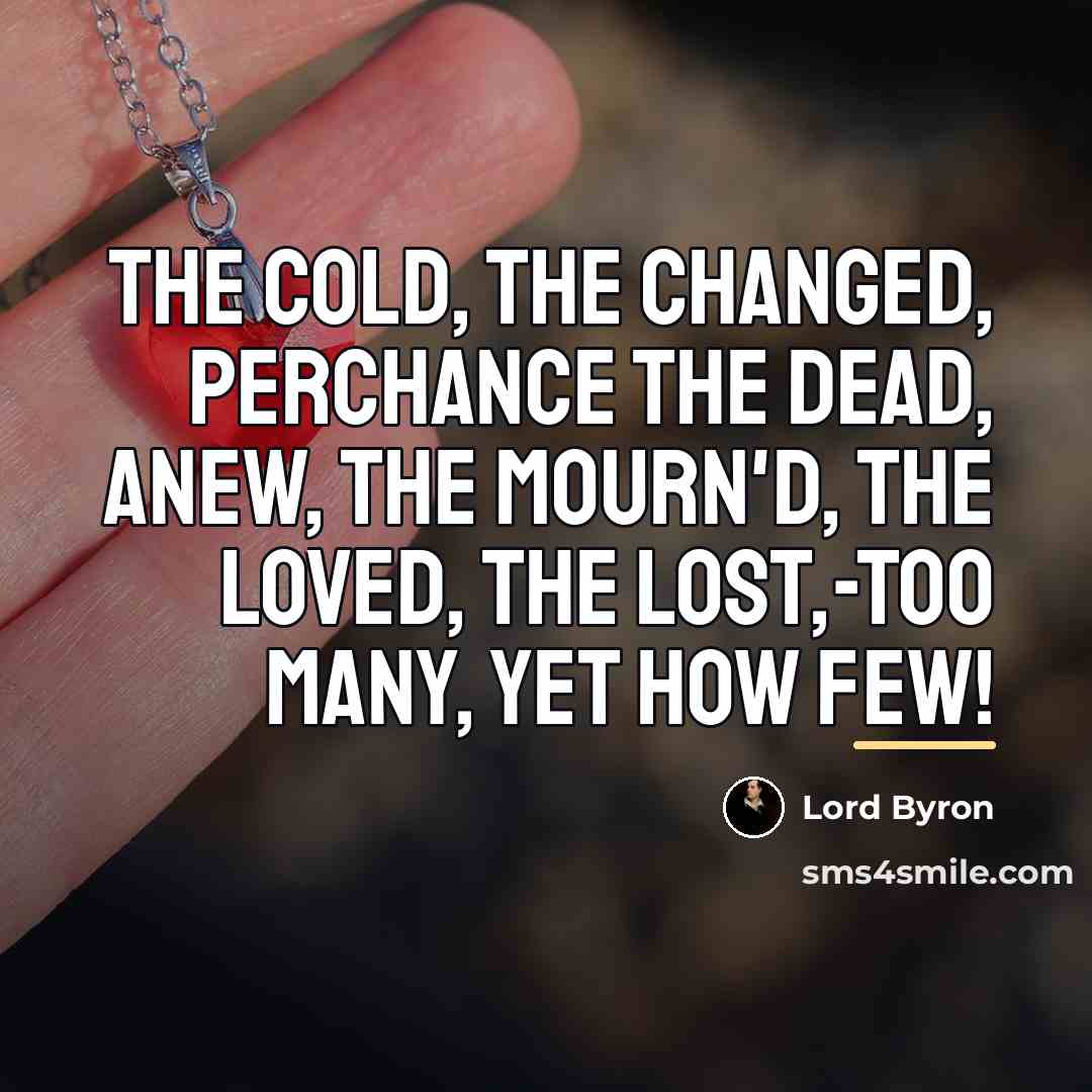 “The cold, the changed, perchance the dead, anew, The mourn'd,…” quote by Lord Byron