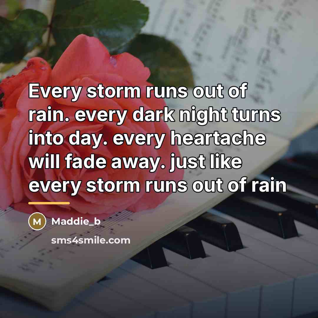 “Every storm runs out of rain. every dark night turns…” quote by Maddie_b