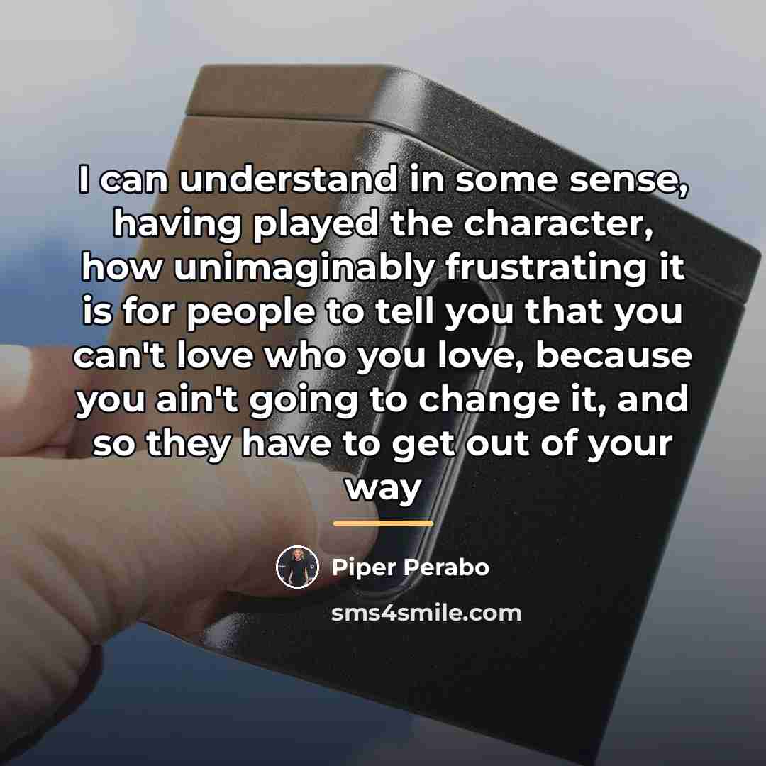 “I can understand in some sense, having played the character,…” quote by Piper Perabo