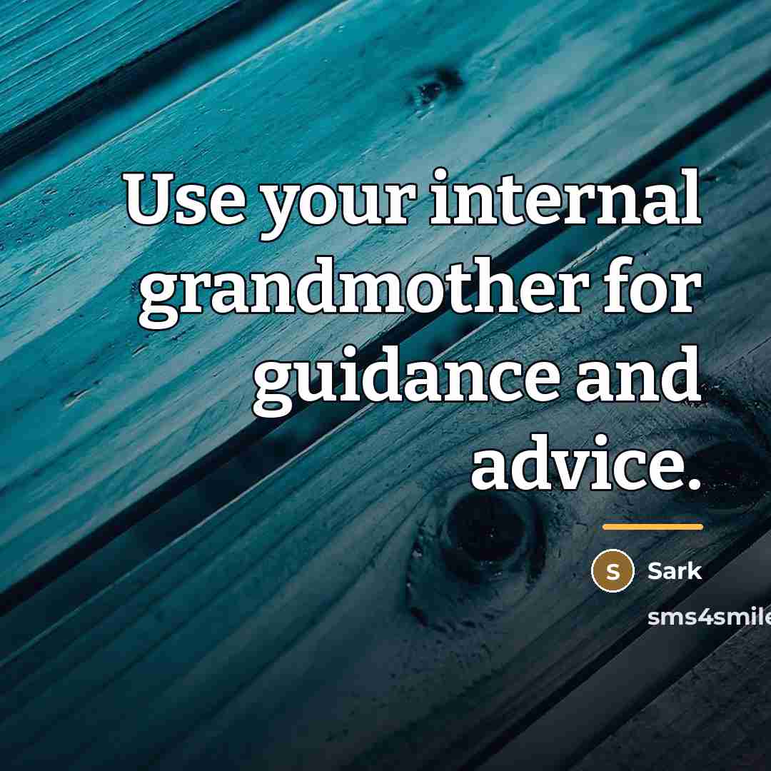 “Use your internal grandmother for guidance and advice.…” quote by Sark