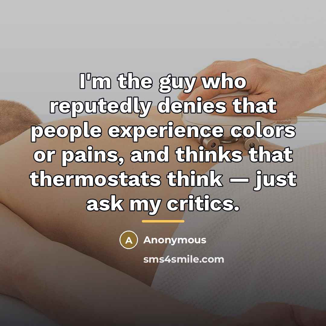 “I'm the guy who reputedly denies that people experience colors…” quote by Anonymous