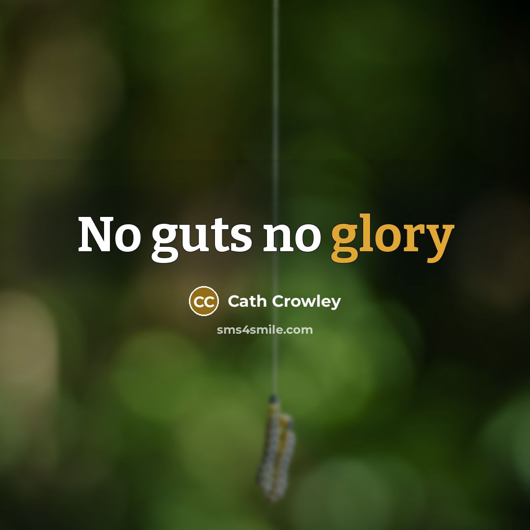 “No guts no glory” quote by Cath Crowley