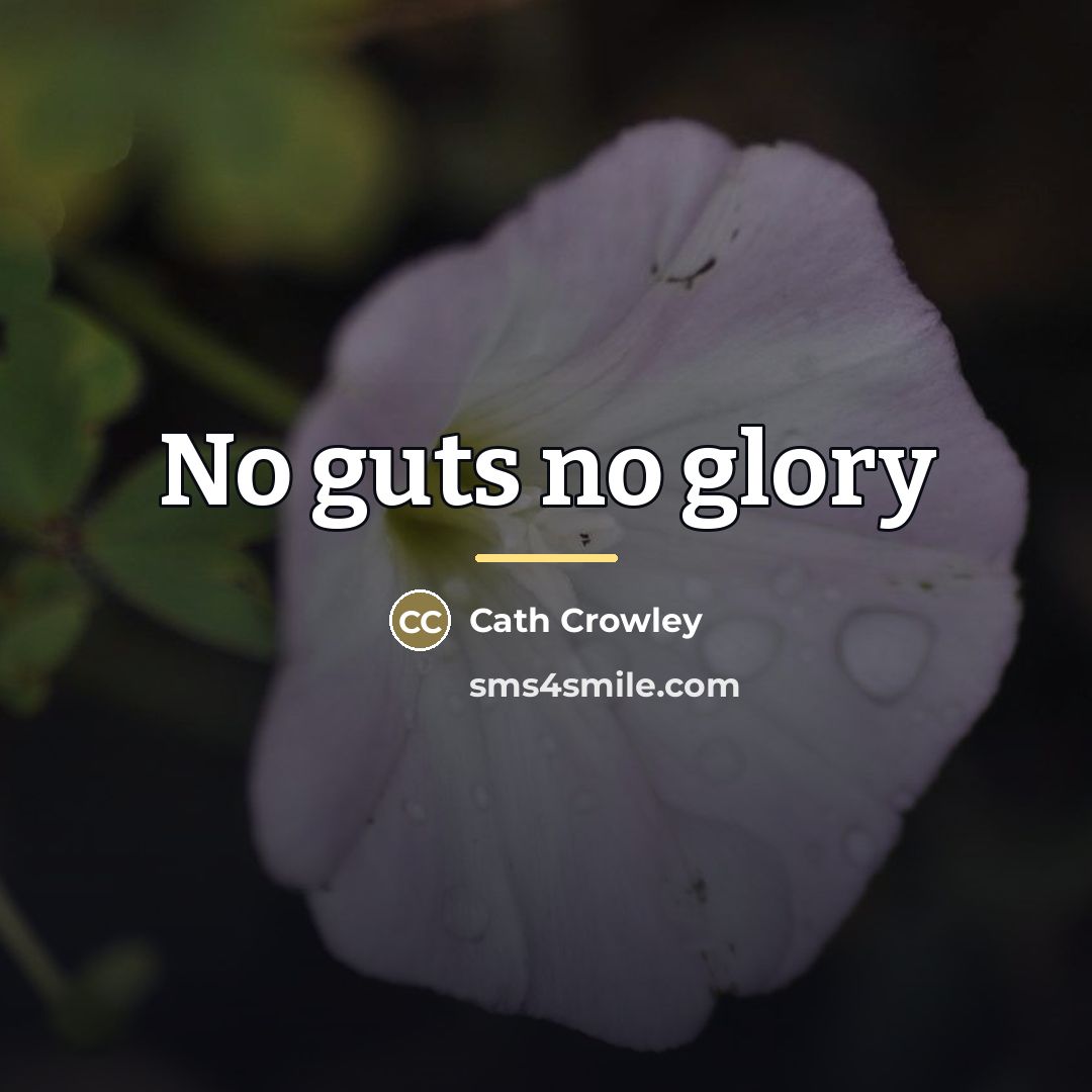 “No guts no glory…” quote by Cath Crowley