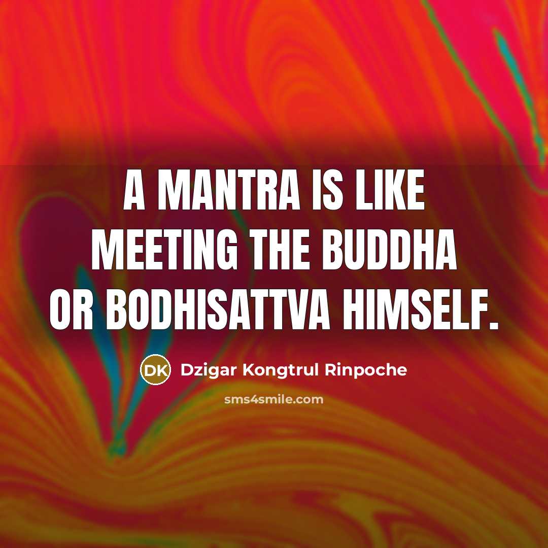 “A mantra is like meeting the Buddha or Bodhisattva himself.…” quote by Dzigar Kongtrul Rinpoche