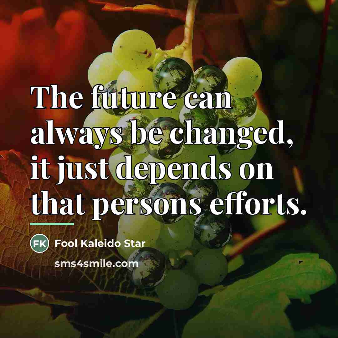 “The future can always be changed, it just depends on…” quote by Fool Kaleido Star
