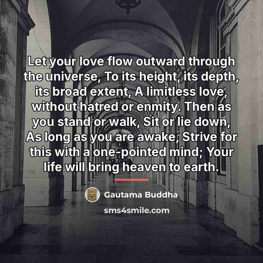“Let your love flow outward through the universe, To its…” quote by Gautama Buddha