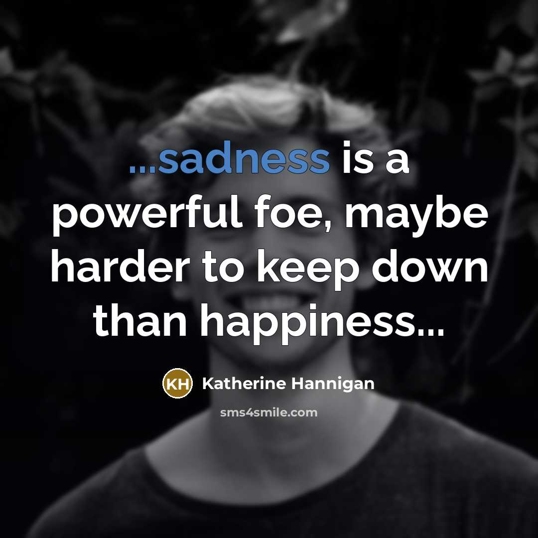 “...sadness is a powerful foe, maybe harder to keep down…” quote by Katherine Hannigan