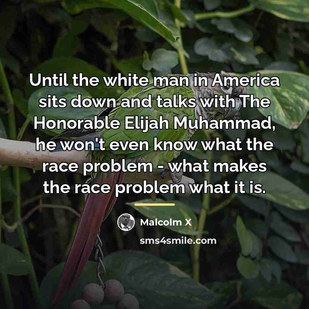 “Until the white man in America sits down and talks…” quote by Malcolm X