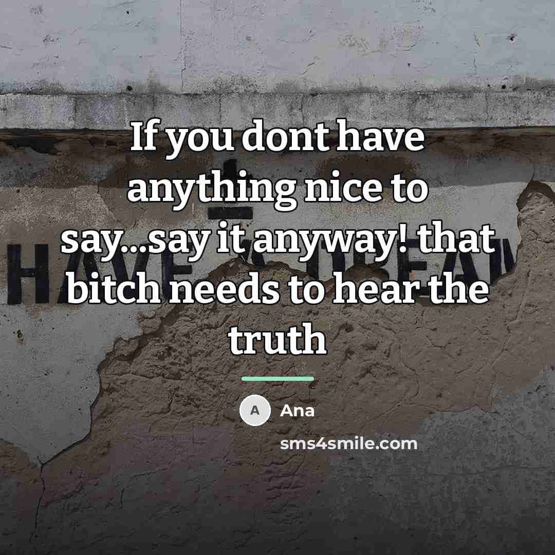 “If you dont have anything nice to say...say it anyway!…” quote by Ana
