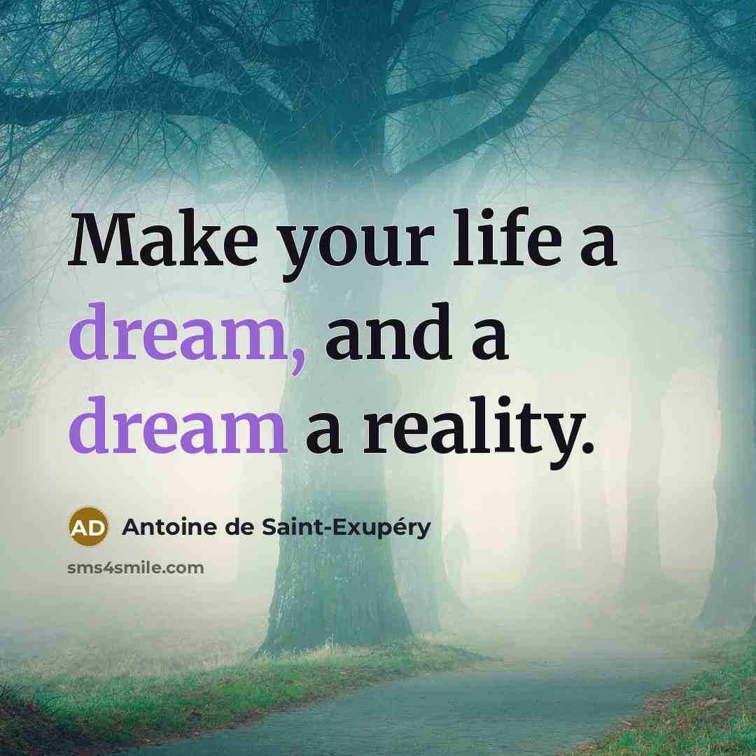 “Make your life a dream, and a dream a reality.…” quote by Antoine de Saint-Exupery