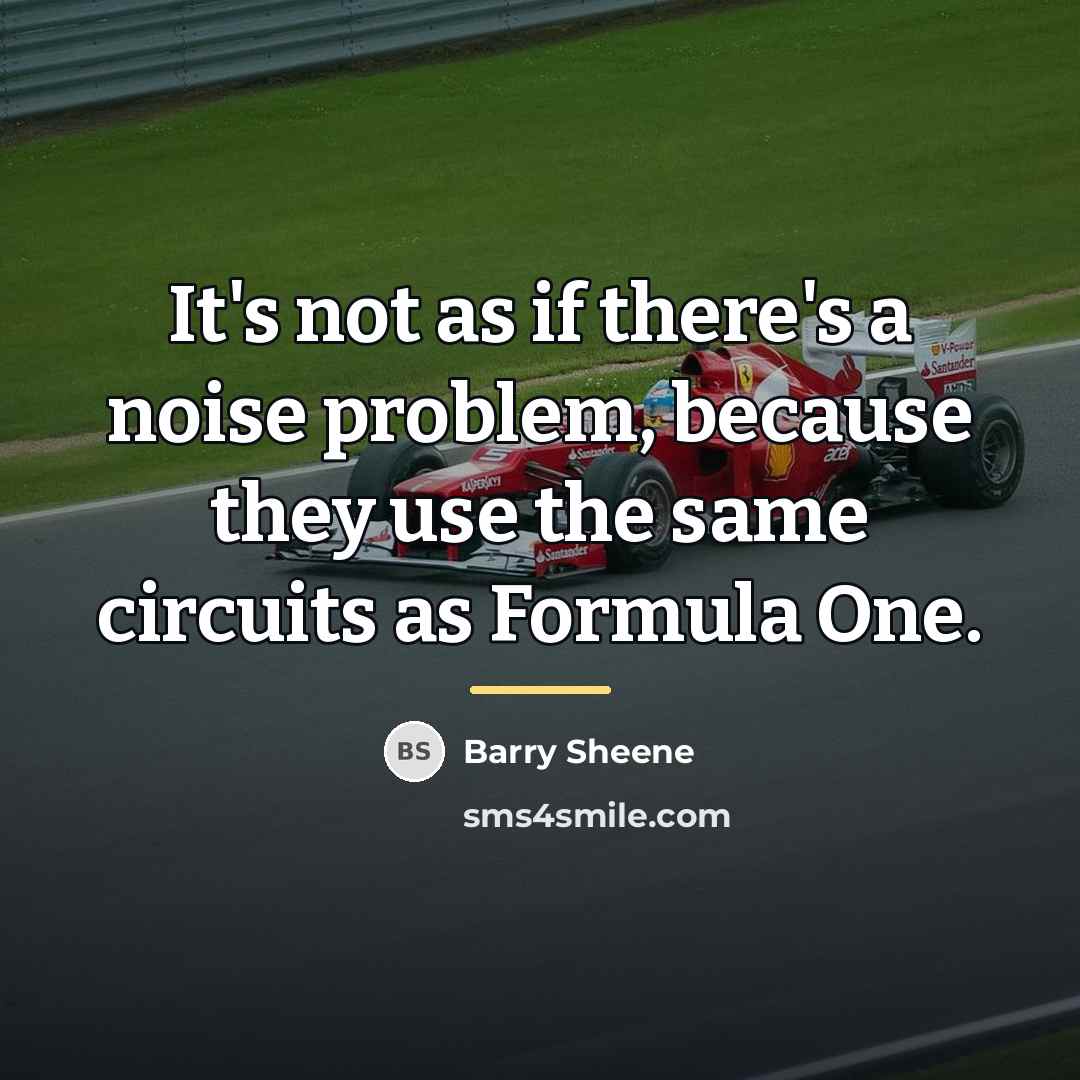 “It's not as if there's a noise problem, because they…” quote by Barry Sheene