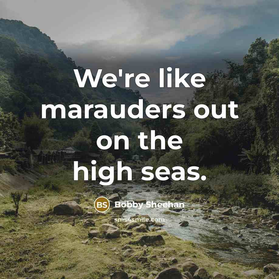 “We're like marauders out on the high seas.” quote by Bobby Sheehan