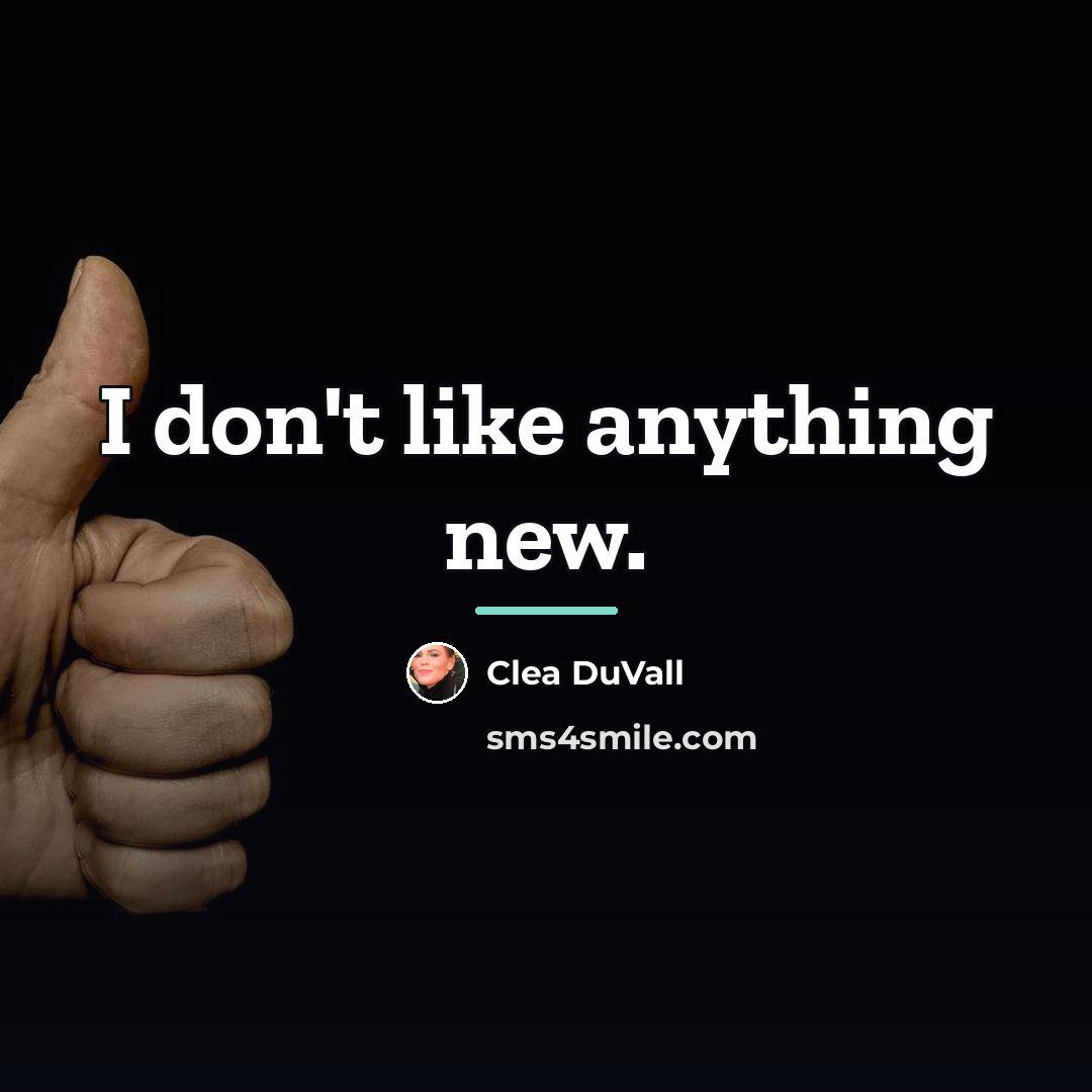 “I don't like anything new.…” quote by Clea DuVall