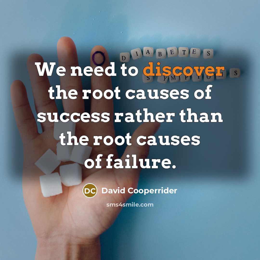 “We need to discover the root causes of success rather…” quote by David Cooperrider