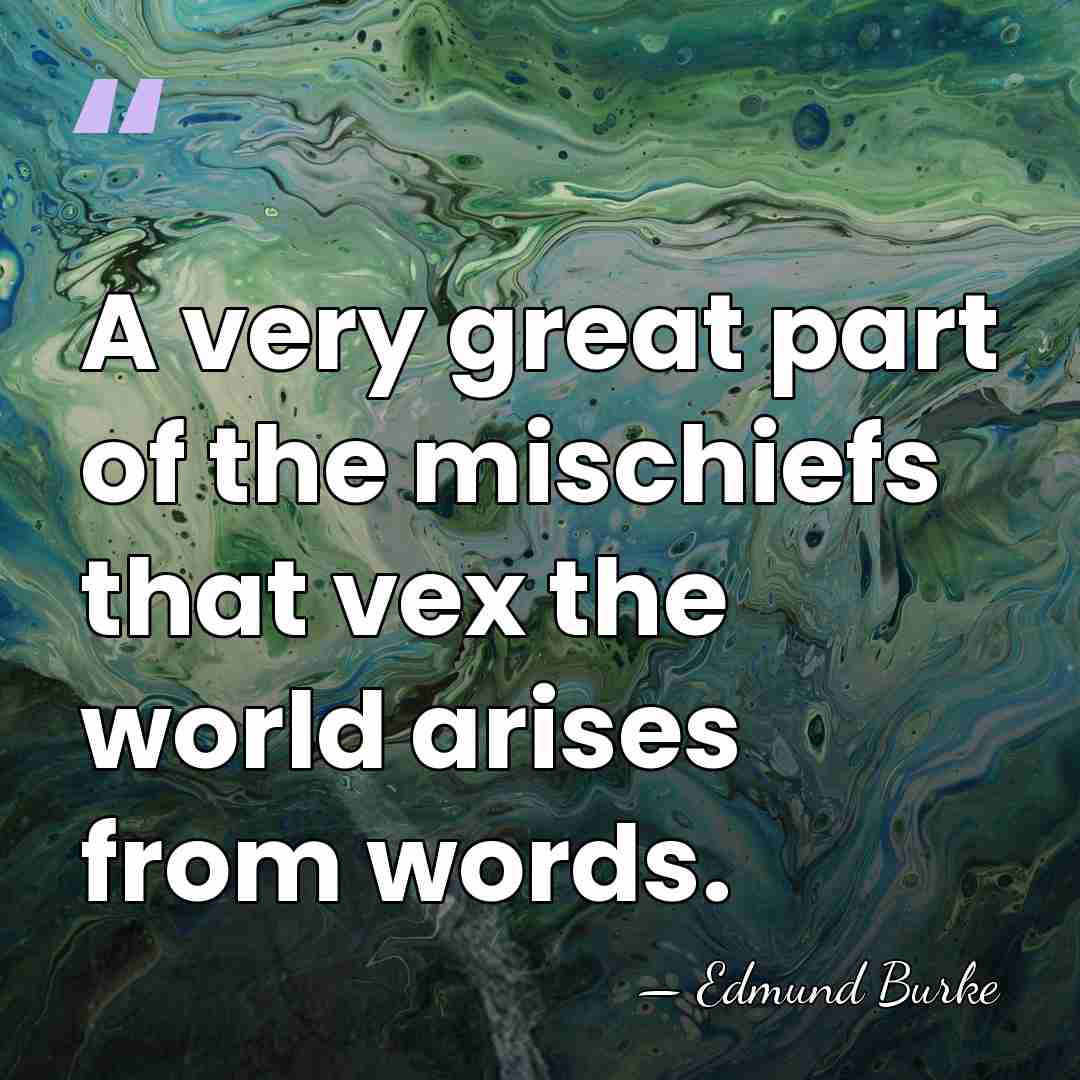 A very great part of the mischiefs that vex the world arises&hellip; - Edmund Burke
