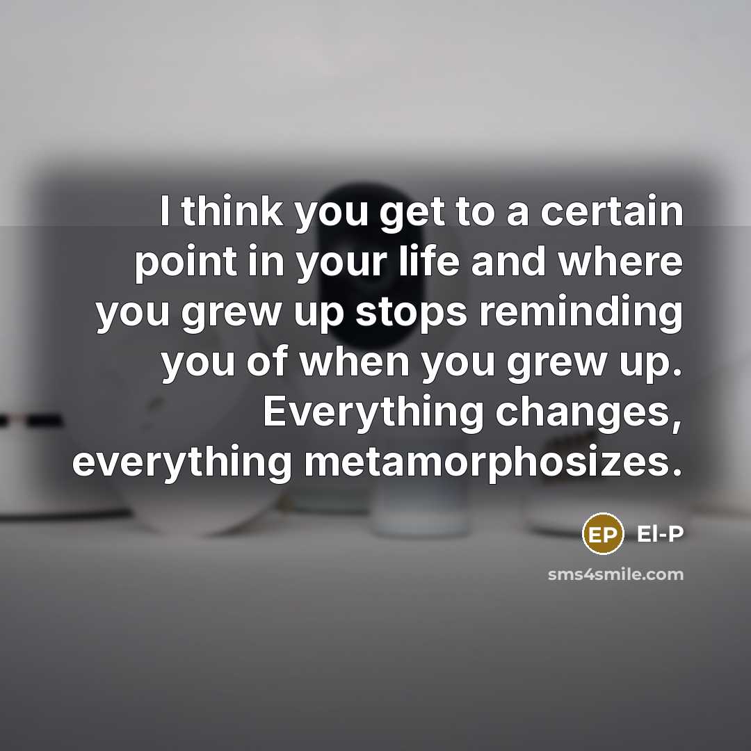 “I think you get to a certain point in your…” quote by El-P