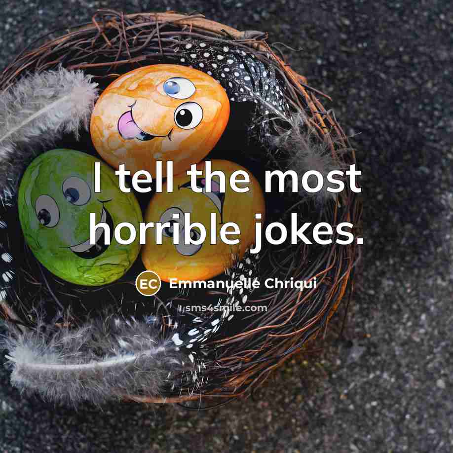 “I tell the most horrible jokes.” quote by Emmanuelle Chriqui