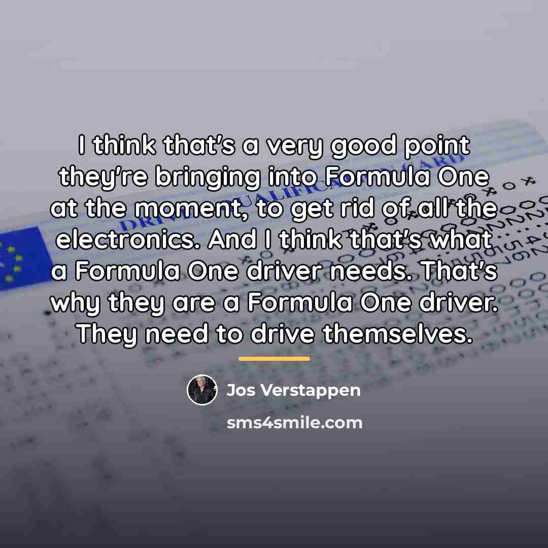 “I think that's a very good point they're bringing into…” quote by Jos Verstappen