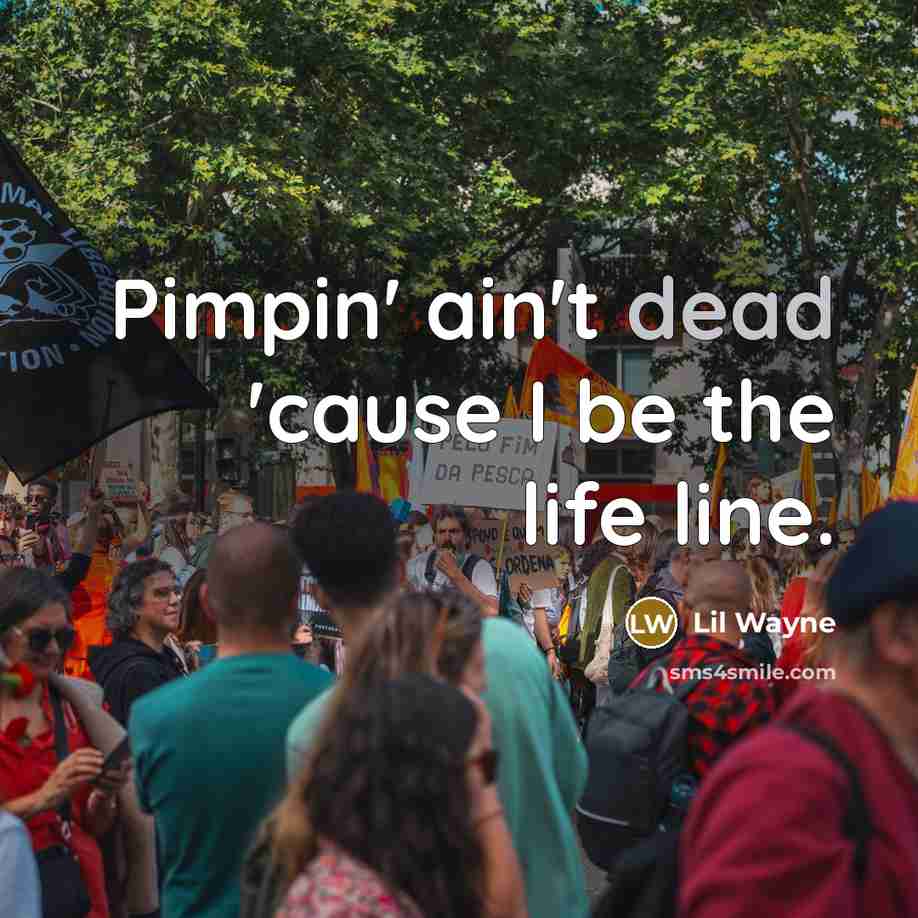 “Pimpin' ain't dead 'cause I be the life line.…” quote by Lil Wayne