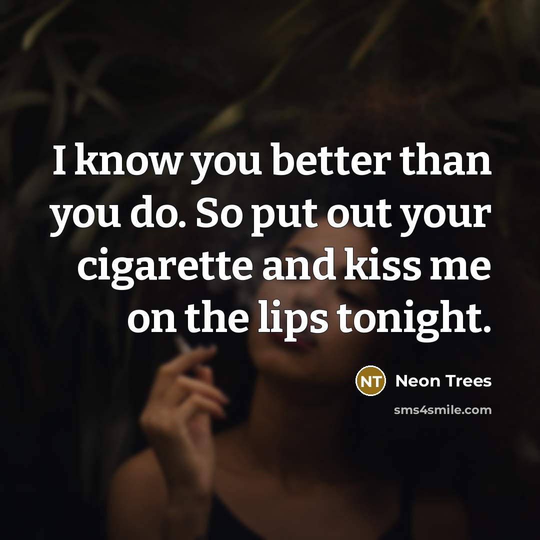 “I know you better than you do. So put out…” quote by Neon Trees