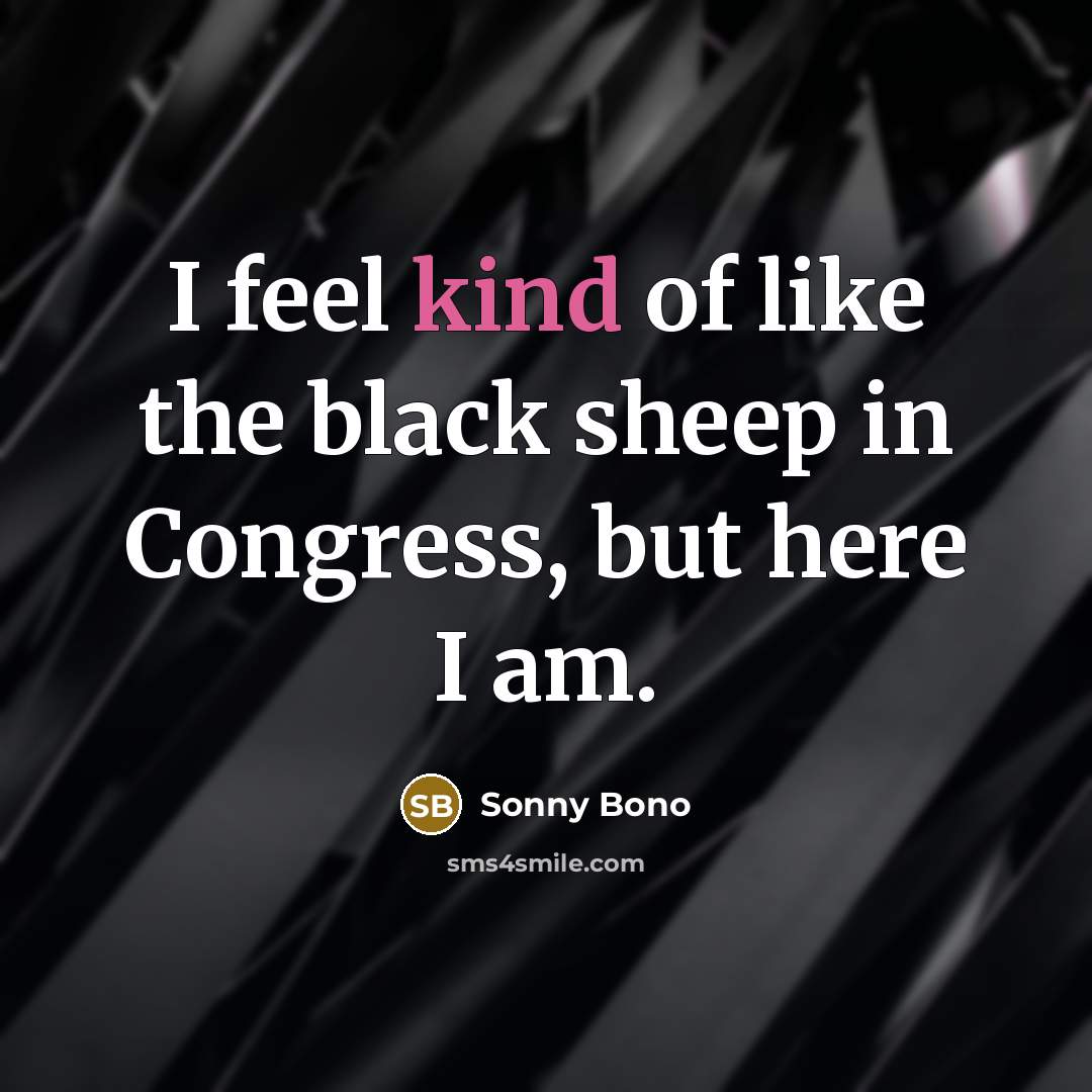 “I feel kind of like the black sheep in Congress,…” quote by Sonny Bono