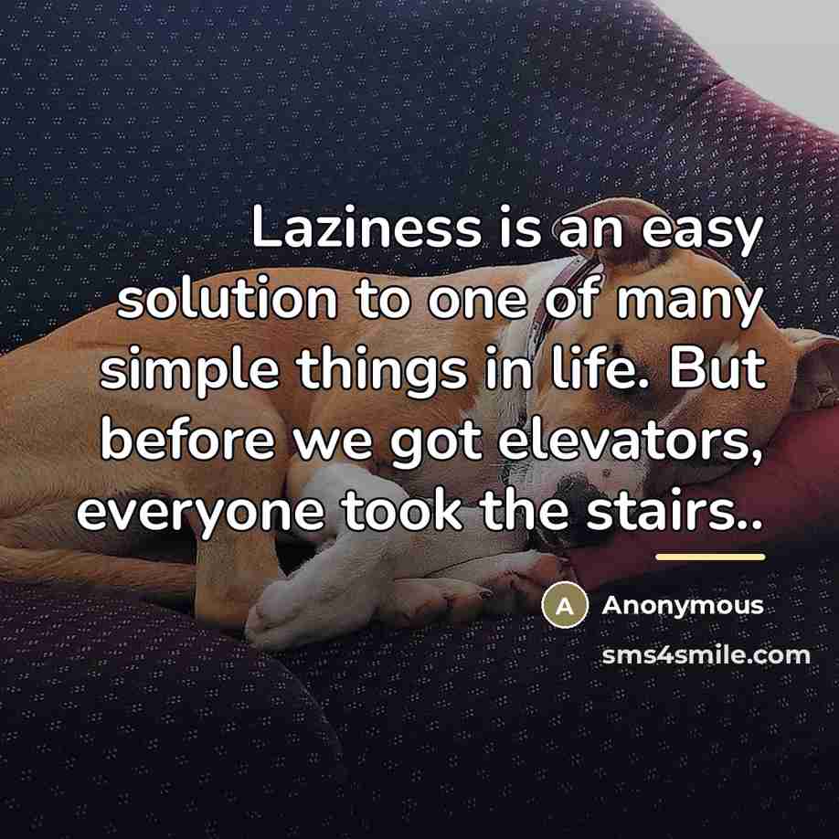 “Laziness is an easy solution to one of many simple…” quote by Anonymous